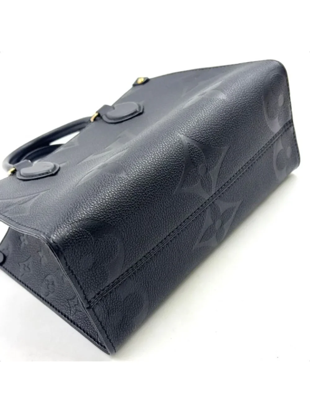 Louis Vuitton On The Go PM Monogram Empreinte Calfskin Black Handbag Gold
